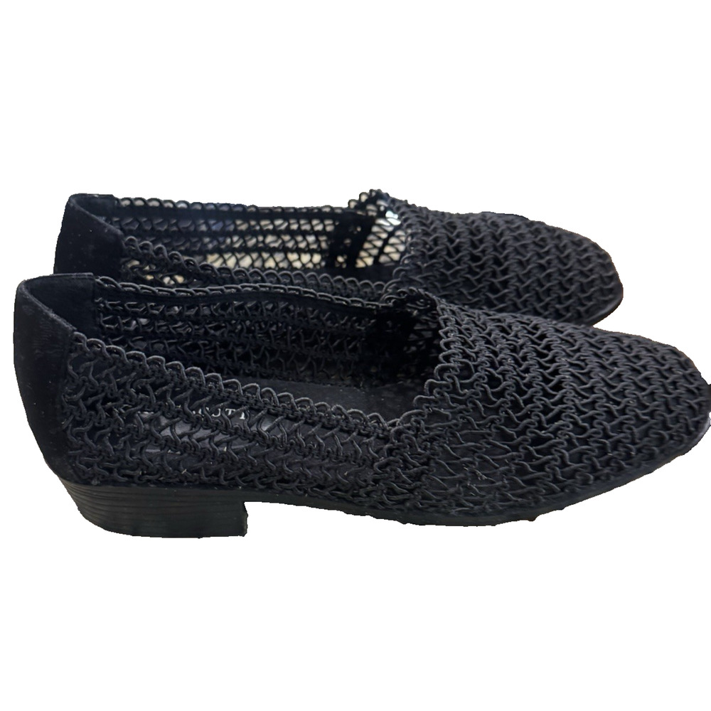 90s Y2K New Dead Stock elasticated woven mesh ballet flat shoes Stretch size 7.5